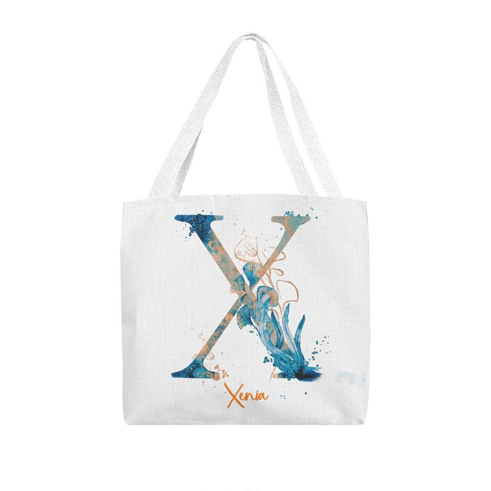 PERSONALIZABLE TOTE BAG | MONOGRAM - X | PERFECT GIFT for TEACHER, SISTER, MOM