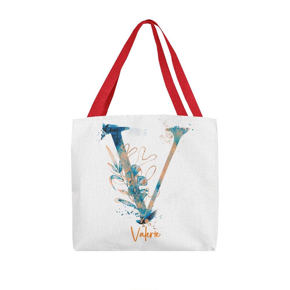 PERSONALIZABLE TOTE BAG | MONOGRAM - V | PERFECT GIFT for FIANCEE, WIFE, DAUGHTER