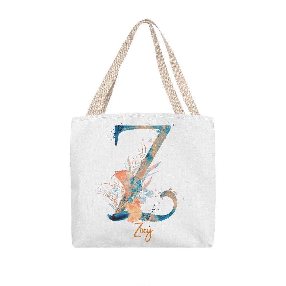 PERSONALIZABLE TOTE BAG | MONOGRAM - Z | PERFECT GIFT for BFF, MOTHER-in-LAW, MOM