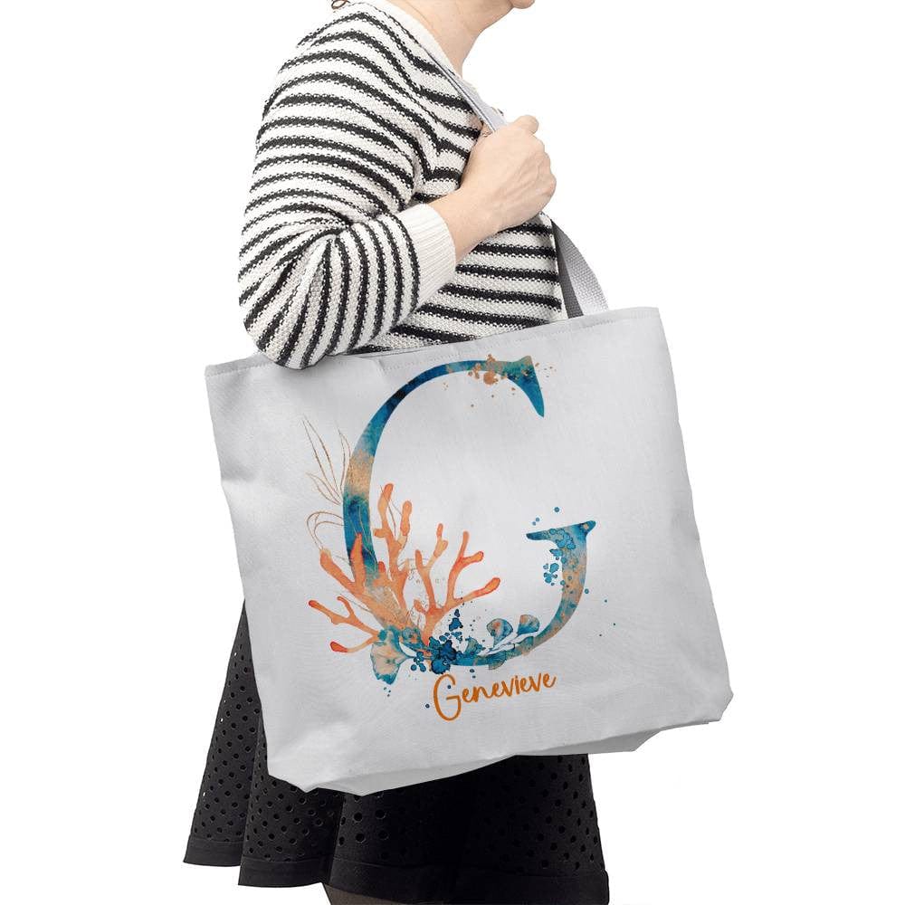 PERSONALIZABLE TOTE BAG | MONOGRAM - G | PERFECT GIFT for GRANDMA, SISTER, MOM