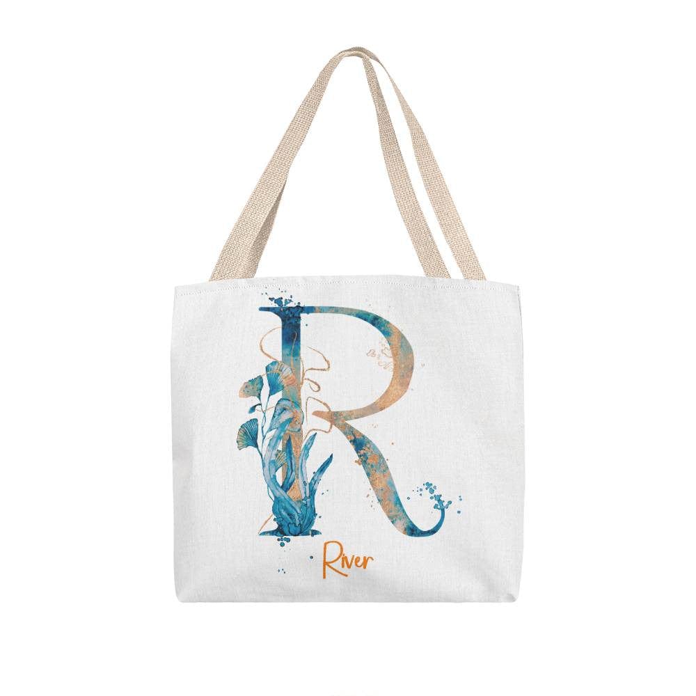 PERSONALIZABLE TOTE BAG | MONOGRAM - R | PERFECT GIFT for SISTER, SISTER-in-LAW, BFF