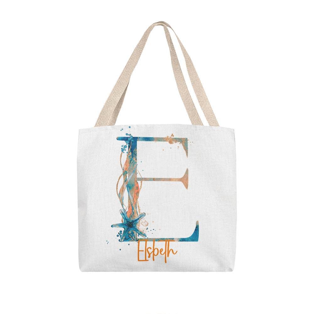 PERSONALIZABLE TOTE BAG | MONOGRAM - E | PERFECT GIFT for CO-WORKER, TEACHER, YOU