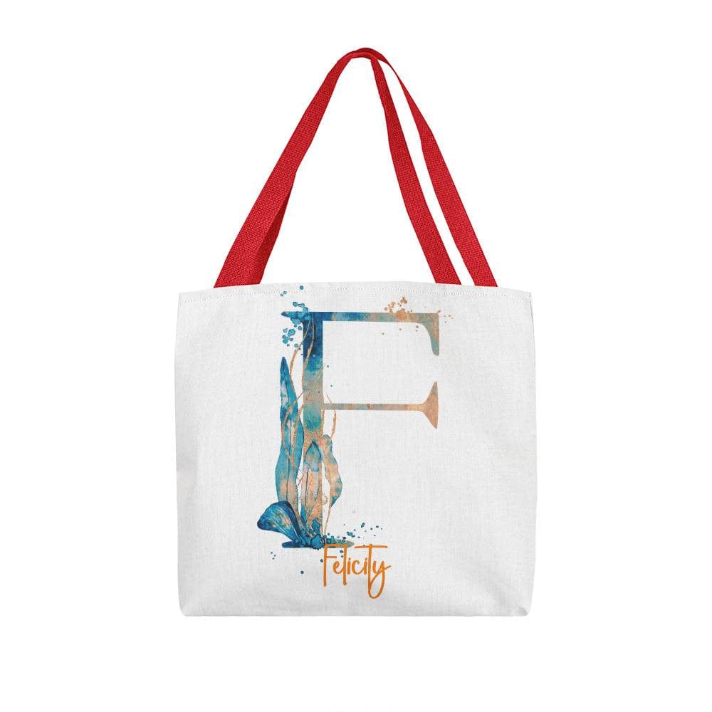 PERSONALIZABLE TOTE BAG | MONOGRAM - F | PERFECT GIFT for BFF, SISTER, CO-WORKER