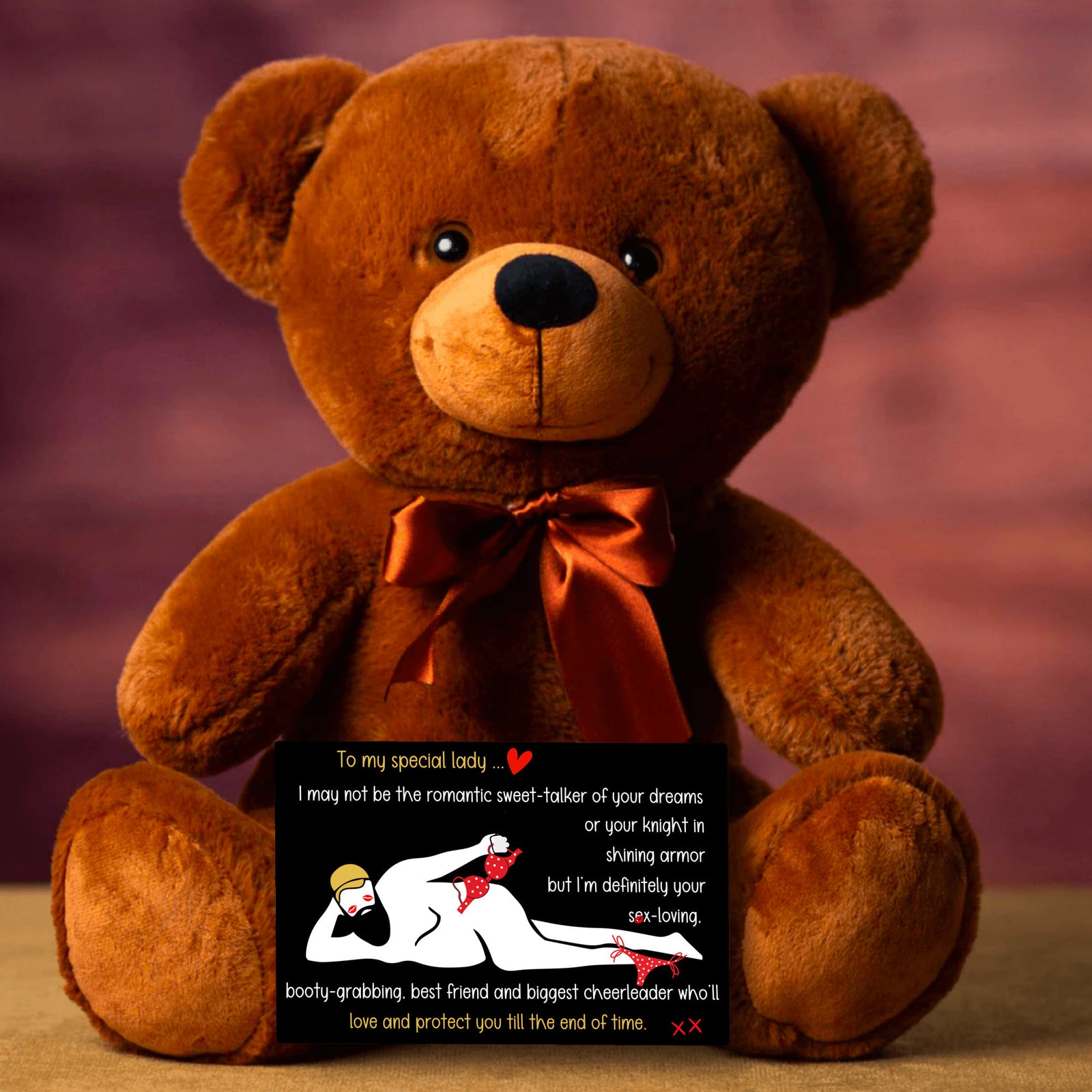 TO MY SPECIAL LADY ... Hilarious and Romantic Gift | Teddy with Cheeky Message