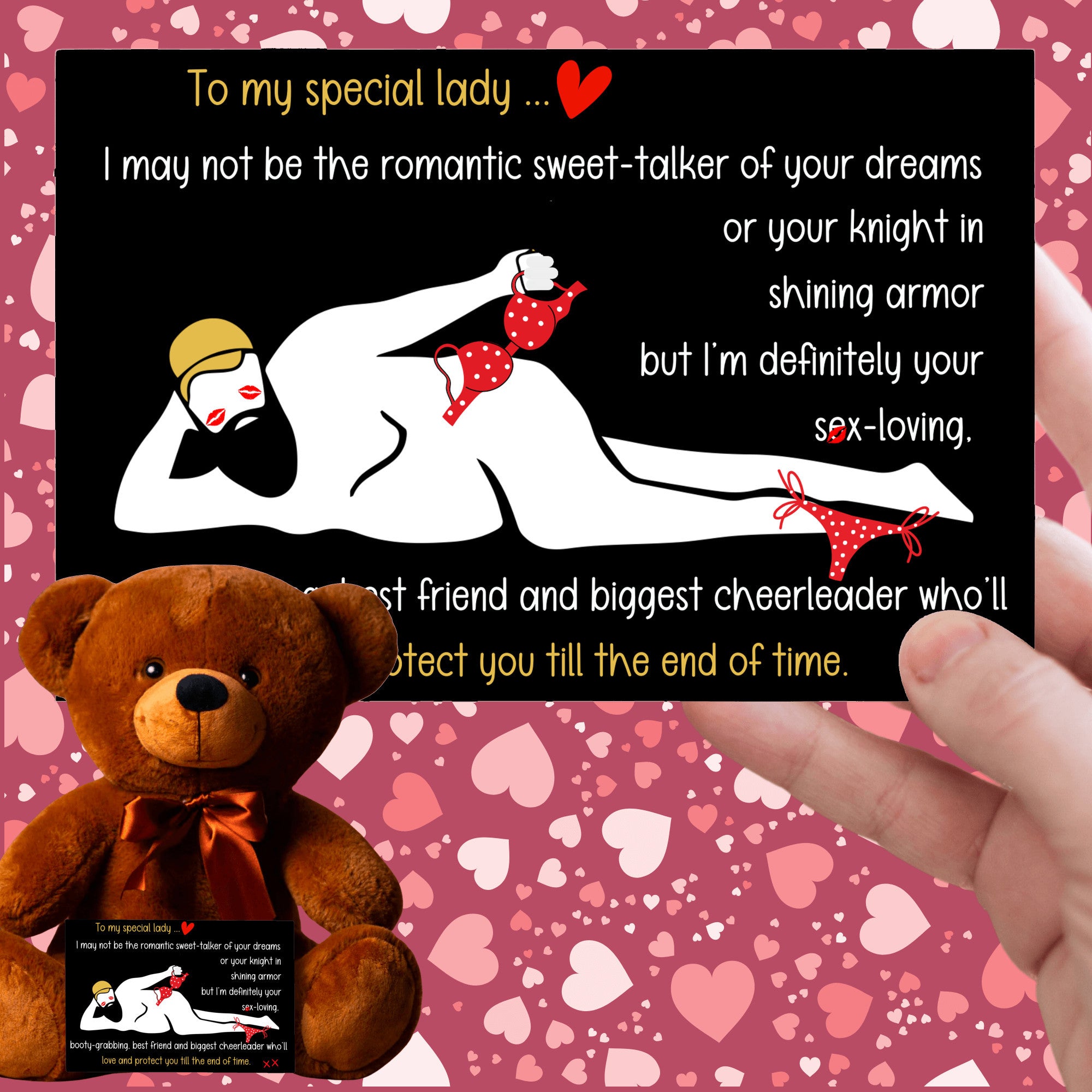 TO MY SPECIAL LADY ... Hilarious and Romantic Gift | Teddy with Cheeky Message